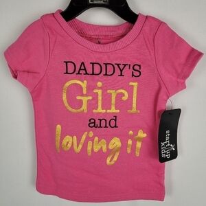 NWT Start Up Kids Pink "Daddy's Girl and Loving It" S/S T-shirt Size 12 Months
